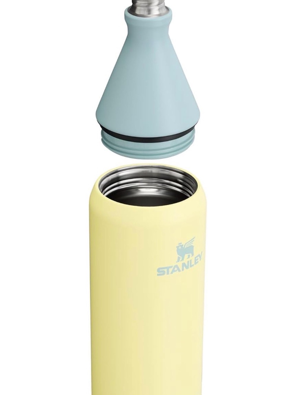 Stanley Yellow Insulated Bottle with Light Blue Cap